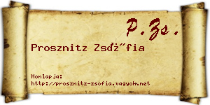 Prosznitz Zsófia névjegykártya